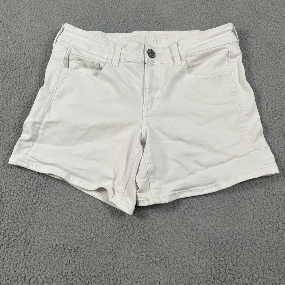 American Eagle Outfitters Skimmer Shorts Womens 10 White Super Stretch Denim